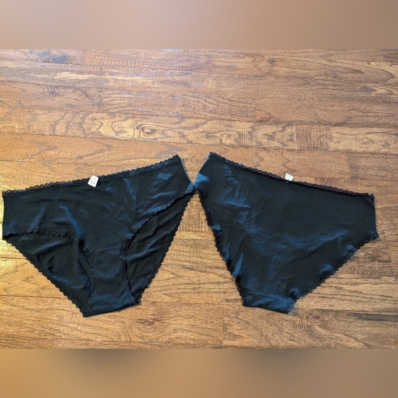 Maurice hipster cotton panties with lace- Black 1x NWT - Picture 2 of 7